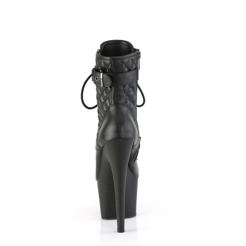 Pleaser Adore-1033 Vegan Leather Laarzen Dames Zwart | PSWZC-BE