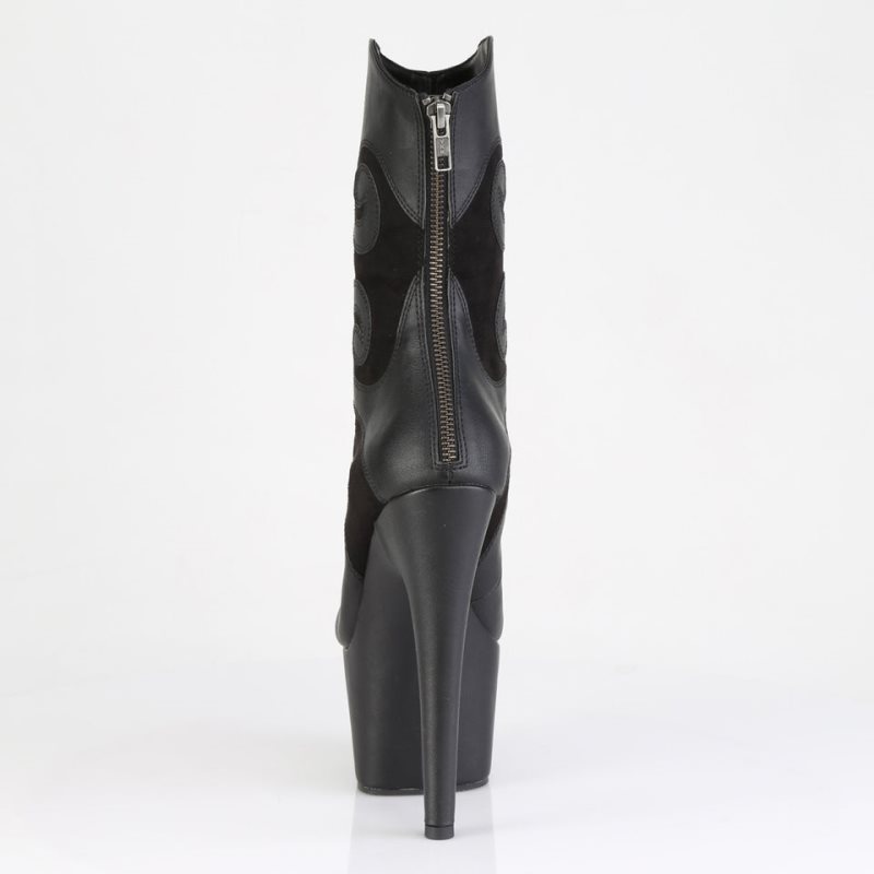 Pleaser Adore-1034 Faux Suede Laarzen Dames Zwart | FPLMR-BE