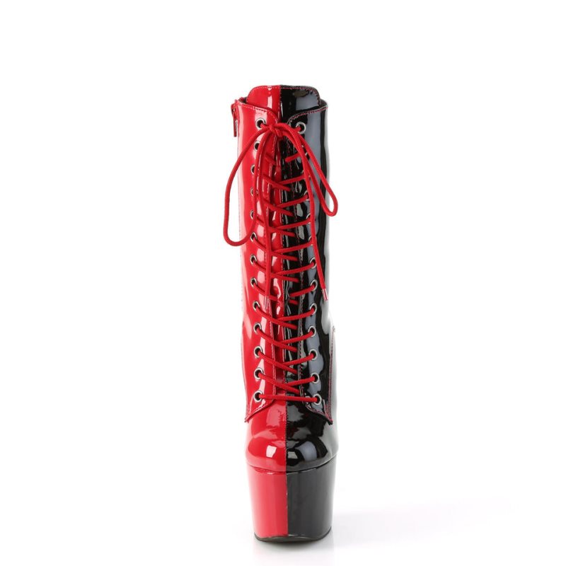 Pleaser Adore-1040TT Laarzen Dames Rood Zwart | LPUOG-BE