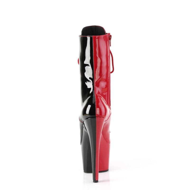 Pleaser Adore-1040TT Laarzen Dames Rood Zwart | LPUOG-BE