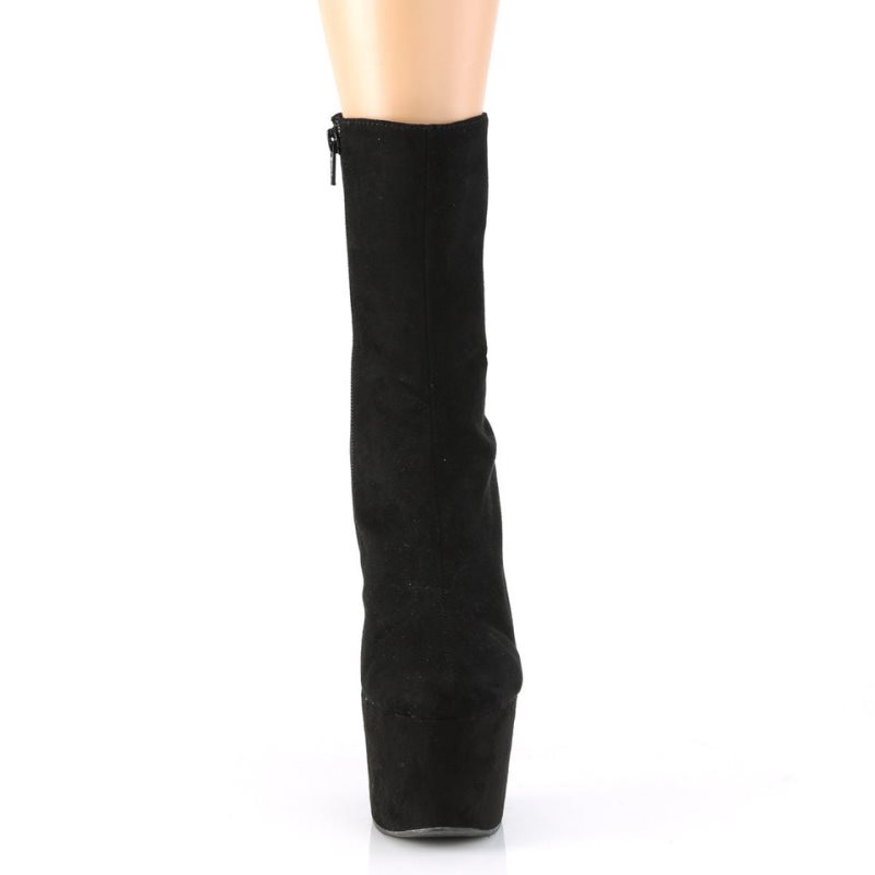 Pleaser Adore-1042 Suede Laarzen Dames Zwart | NPTCJ-BE
