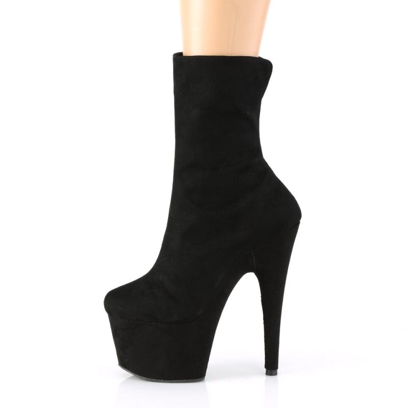 Pleaser Adore-1042 Suede Laarzen Dames Zwart | NPTCJ-BE