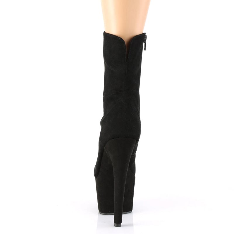 Pleaser Adore-1042 Suede Laarzen Dames Zwart | NPTCJ-BE