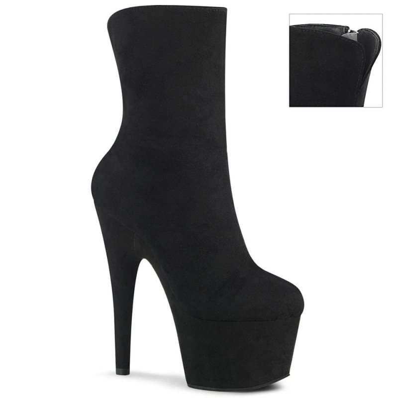 Pleaser Adore-1042 Suede Laarzen Dames Zwart | NPTCJ-BE