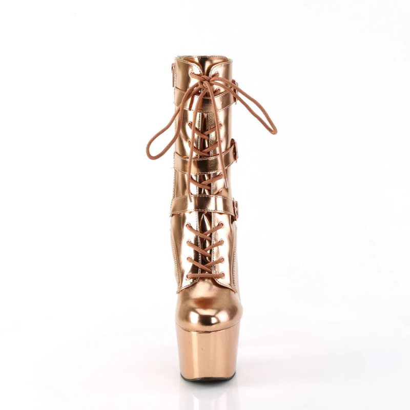 Pleaser Adore-1043 Laarzen Dames Roze Goud | RXCFS-BE
