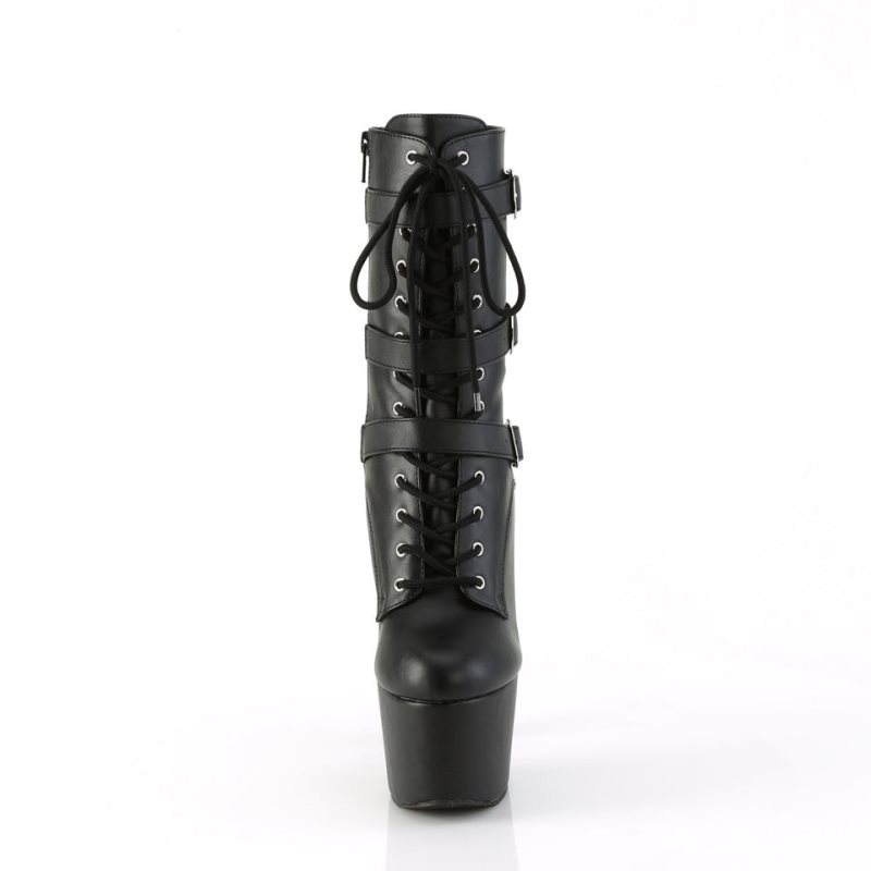 Pleaser Adore-1043 Vegan Leather Laarzen Dames Zwart | FOYCX-BE