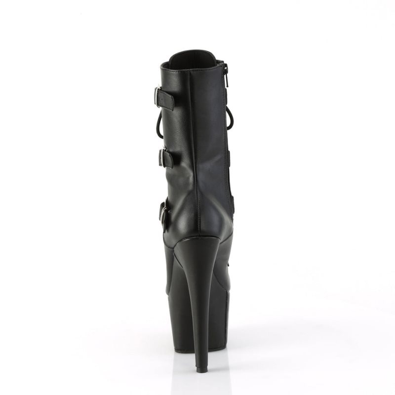 Pleaser Adore-1043 Vegan Leather Laarzen Dames Zwart | FOYCX-BE