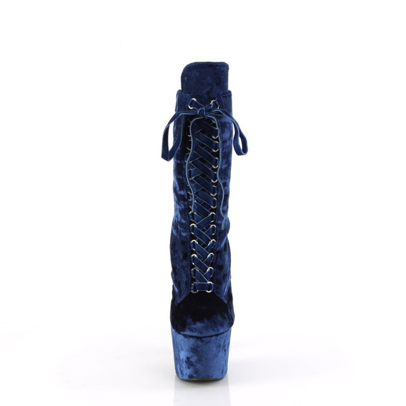 Pleaser Adore-1045VEL Laarzen Dames Donkerblauw | CWUVI-BE
