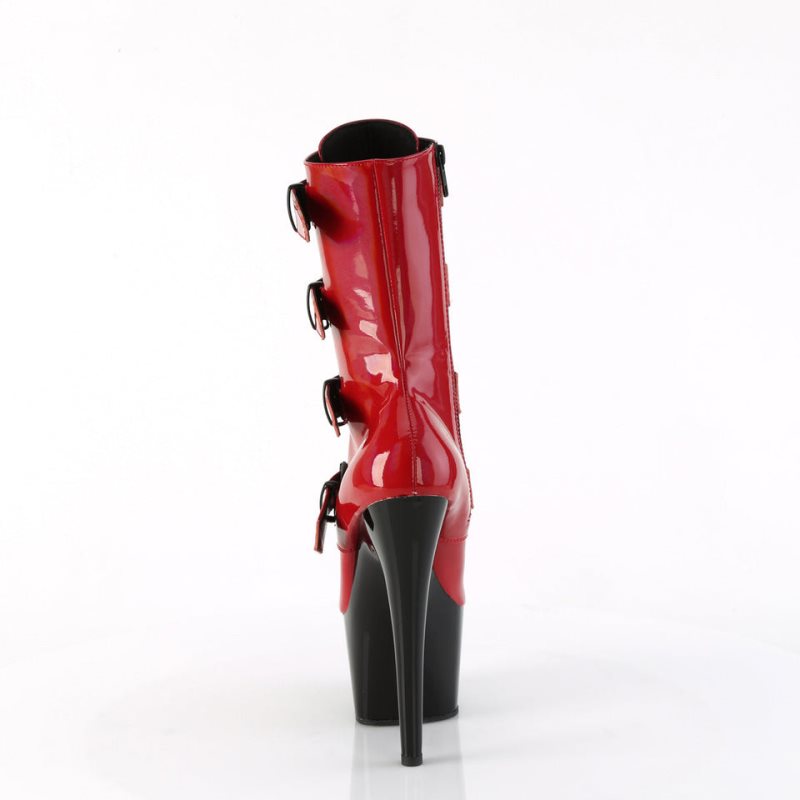 Pleaser Adore-1046TT Laarzen Dames Rood Zwart | ILEAZ-BE
