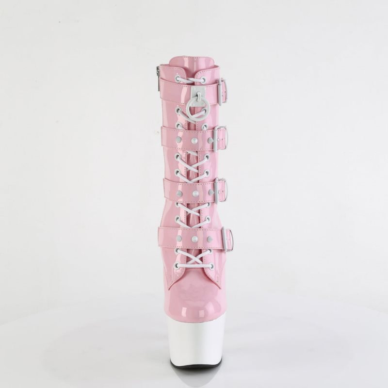 Pleaser Adore-1046TT Laarzen Dames Roze Wit | LTQEN-BE