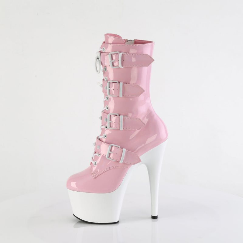 Pleaser Adore-1046TT Laarzen Dames Roze Wit | LTQEN-BE