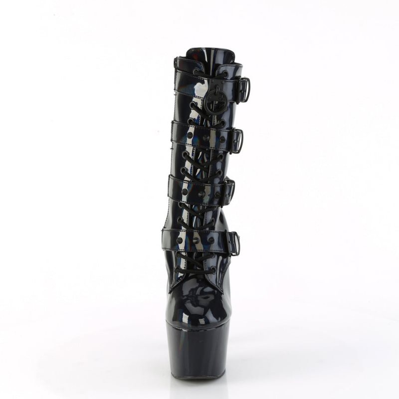 Pleaser Adore-1046 Hologram Laarzen Dames Zwart | LZIAP-BE