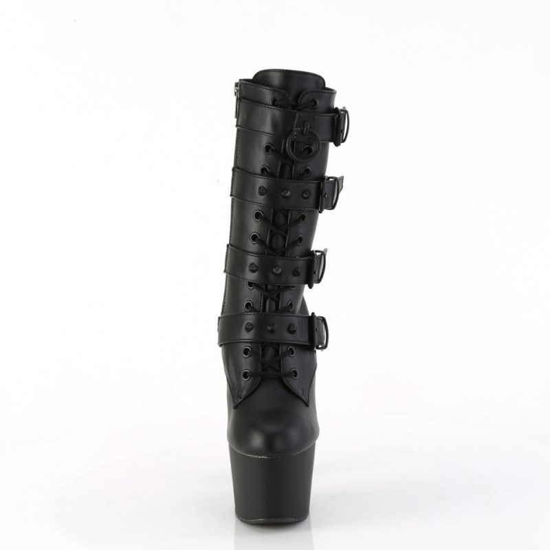 Pleaser Adore-1046 Vegan Leather Laarzen Dames Zwart | WDXAQ-BE