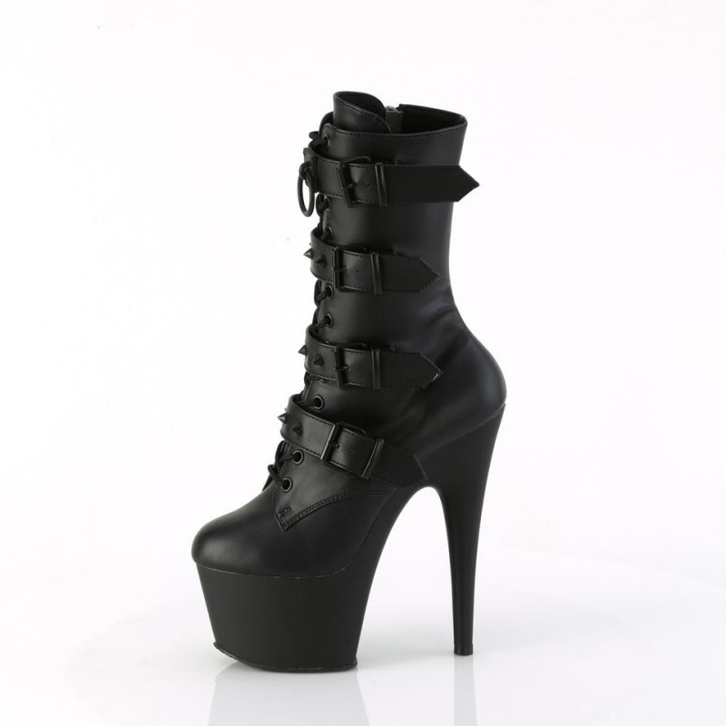 Pleaser Adore-1046 Vegan Leather Laarzen Dames Zwart | WDXAQ-BE
