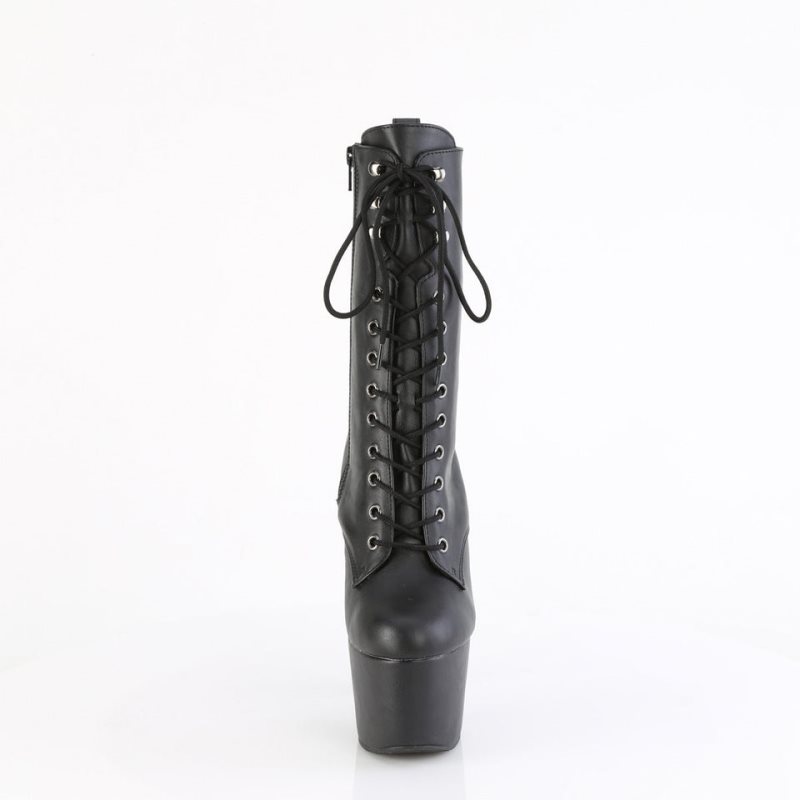 Pleaser Adore-1049WR Vegan Leather Laarzen Dames Zwart | OMJCV-BE