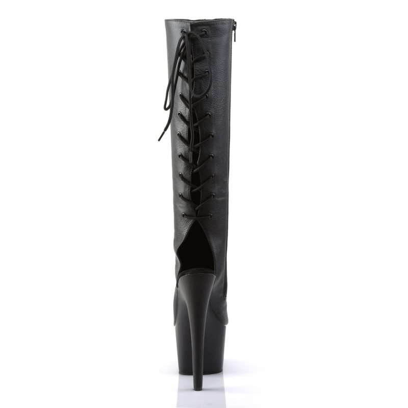 Pleaser Adore-2018 Vegan Leather Laarzen Dames Zwart | PVSWJ-BE