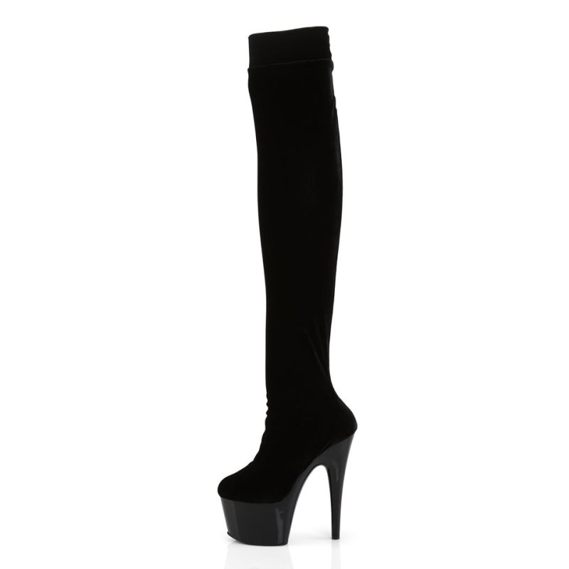 Pleaser Adore-3002 Hoge Hakken Dames Zwart | AMJLU-BE