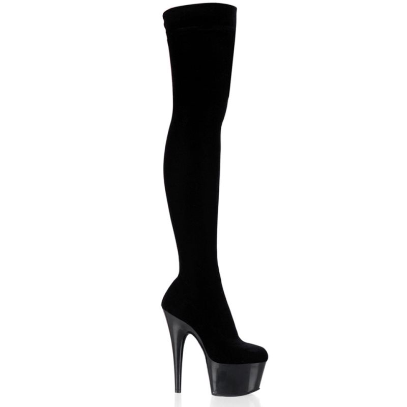 Pleaser Adore-3002 Hoge Hakken Dames Zwart | AMJLU-BE