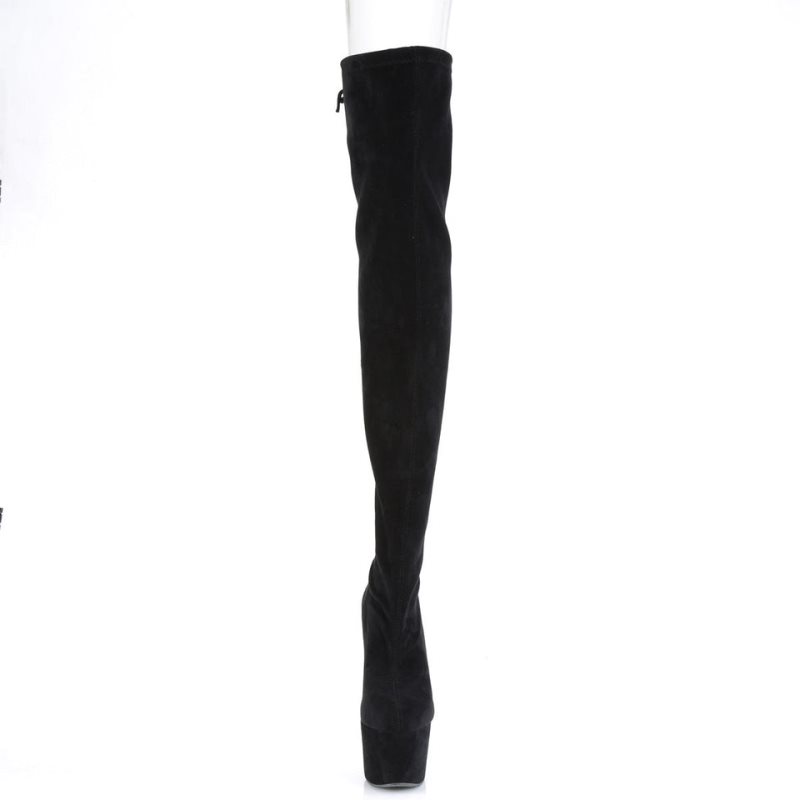 Pleaser Adore-3008 Suede Hoge Hakken Dames Zwart | CRNXL-BE