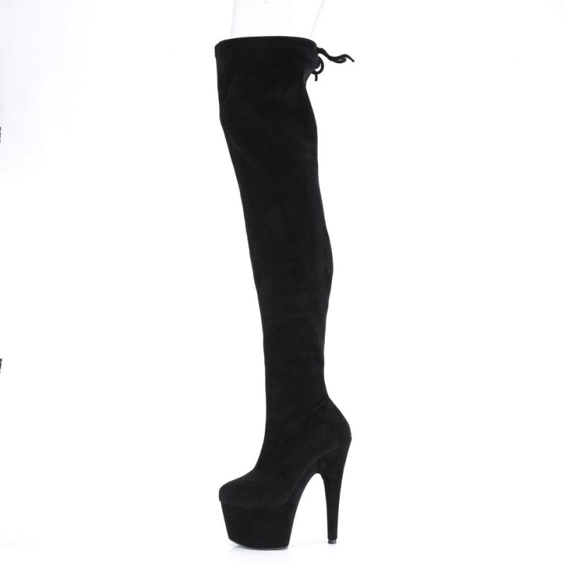 Pleaser Adore-3008 Suede Hoge Hakken Dames Zwart | CRNXL-BE