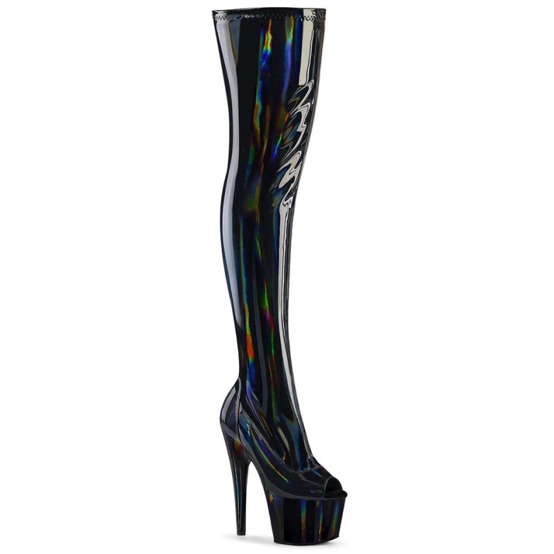 Pleaser Adore-3011HWR Hoge Hakken Dames Zwart | VASFG-BE
