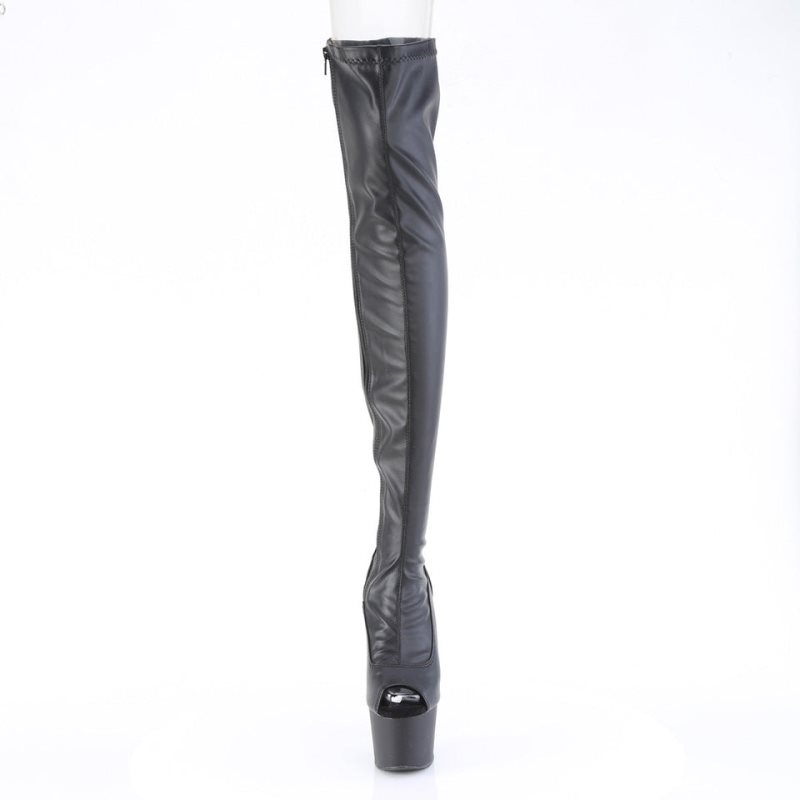 Pleaser Adore-3011 Vegan Leather Hoge Hakken Dames Zwart | AQUTJ-BE