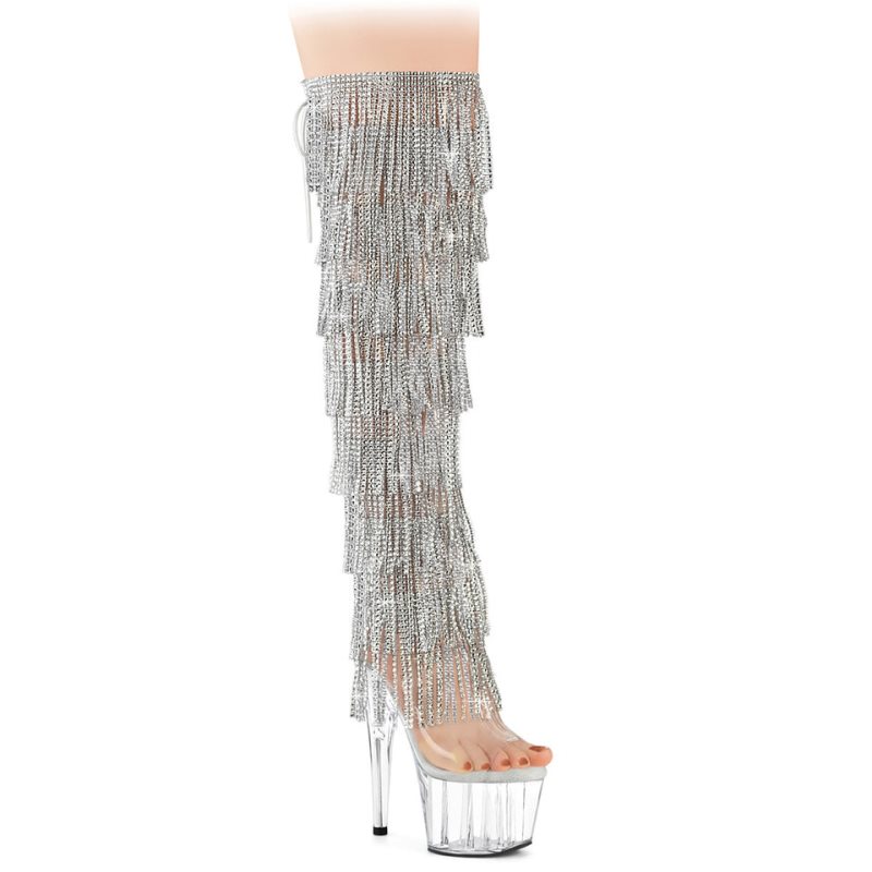 Pleaser Adore-3019C-RSF Hoge Hakken Dames Zilver | SWUYT-BE