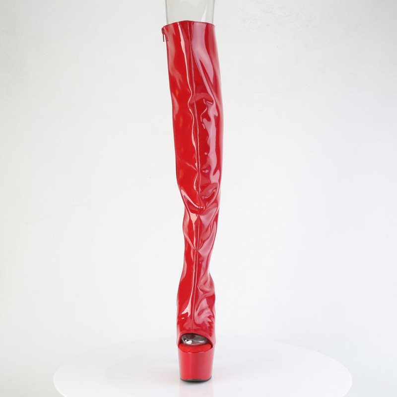 Pleaser Adore-3019HWR Stretch Holo Hoge Hakken Dames Rood | JWAHK-BE