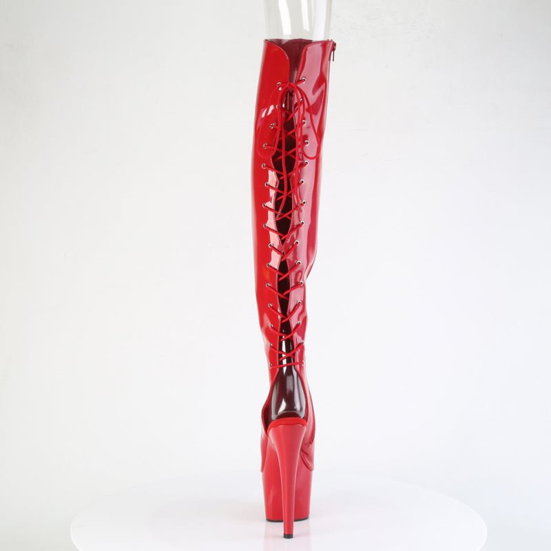 Pleaser Adore-3019HWR Stretch Holo Hoge Hakken Dames Rood | JWAHK-BE