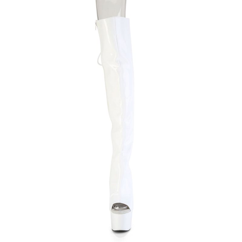 Pleaser Adore-3019HWR Stretch Holo Hoge Hakken Dames Wit | JPVBG-BE