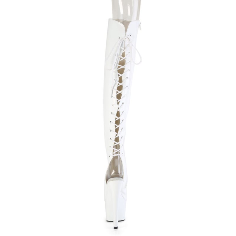 Pleaser Adore-3019HWR Stretch Holo Hoge Hakken Dames Wit | JPVBG-BE