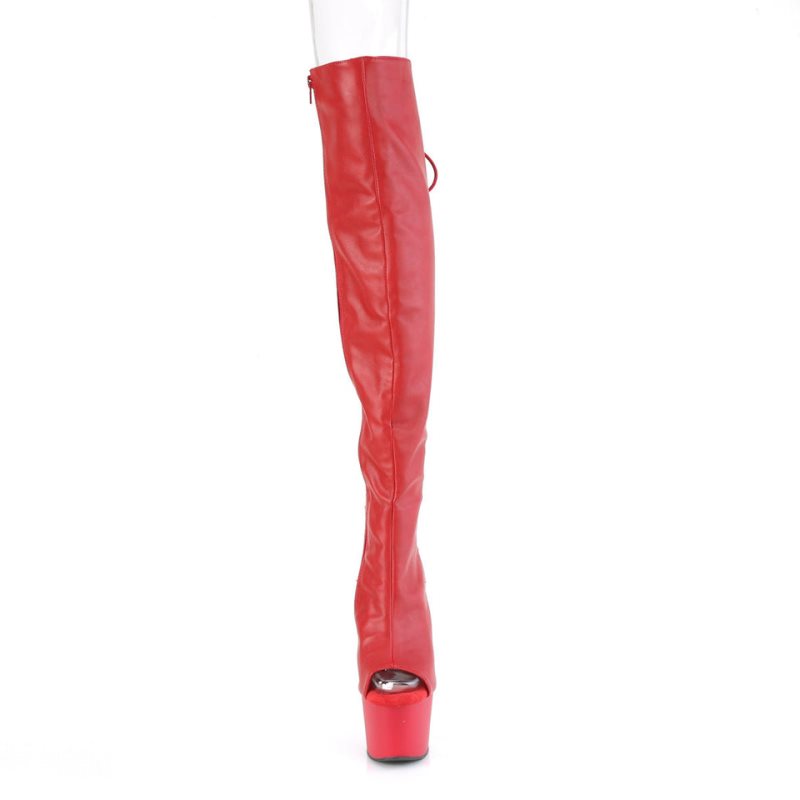 Pleaser Adore-3019 Vegan Leather Hoge Hakken Dames Rood | EOFXD-BE
