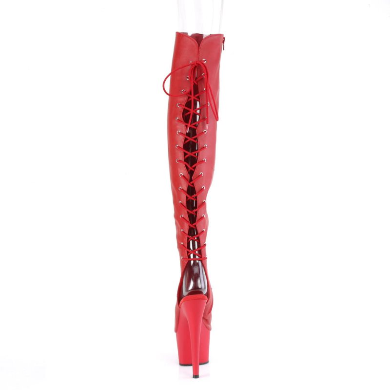 Pleaser Adore-3019 Vegan Leather Hoge Hakken Dames Rood | EOFXD-BE