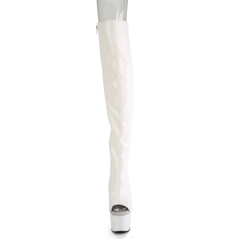 Pleaser Adore-3019 Vegan Leather Hoge Hakken Dames Wit | RAJMD-BE