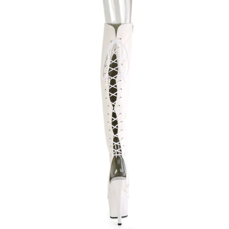 Pleaser Adore-3019 Vegan Leather Hoge Hakken Dames Wit | RAJMD-BE