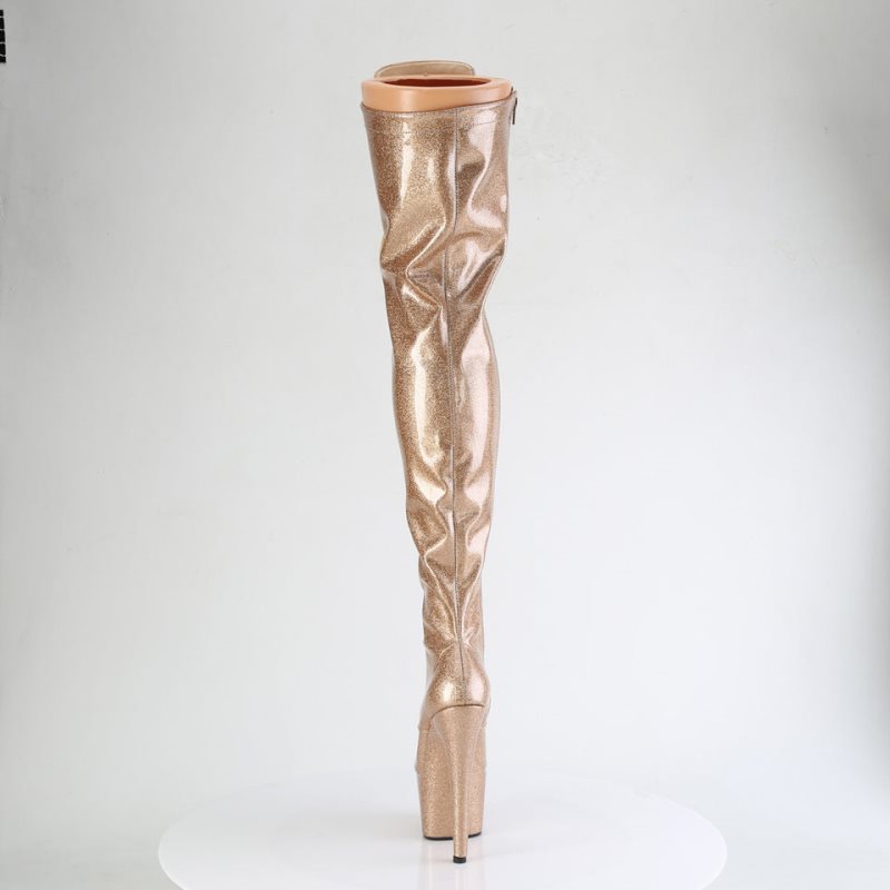 Pleaser Adore-3020GP Glitter Hoge Hakken Dames Goud | VHBPO-BE