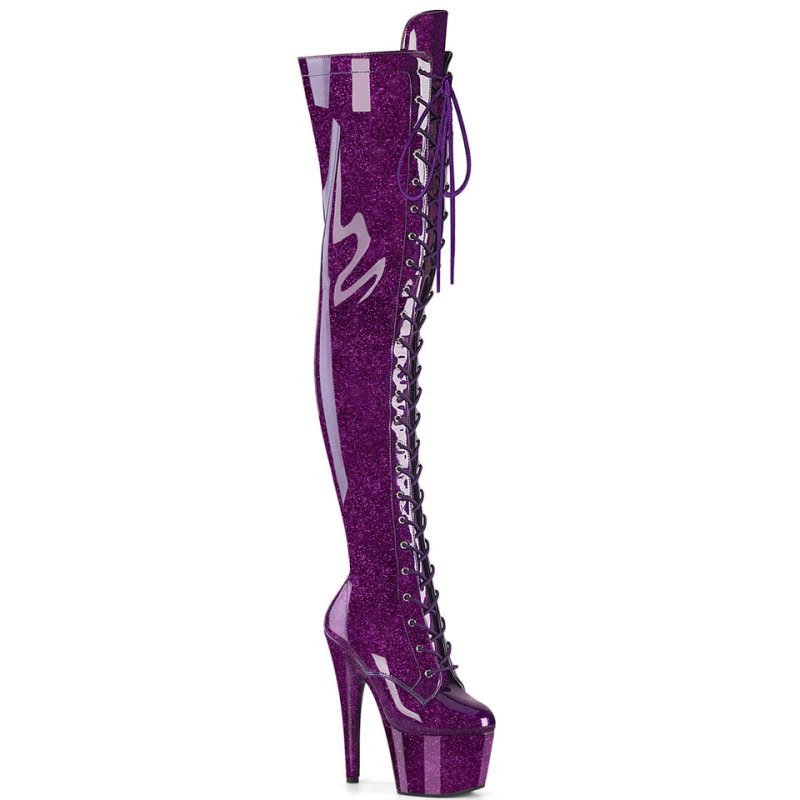 Pleaser Adore-3020GP Glitter Hoge Hakken Dames Paars | CVYTF-BE