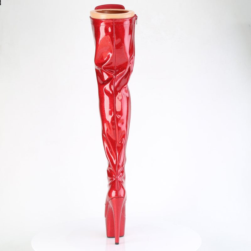 Pleaser Adore-3020GP Glitter Hoge Hakken Dames Rood | YSURJ-BE