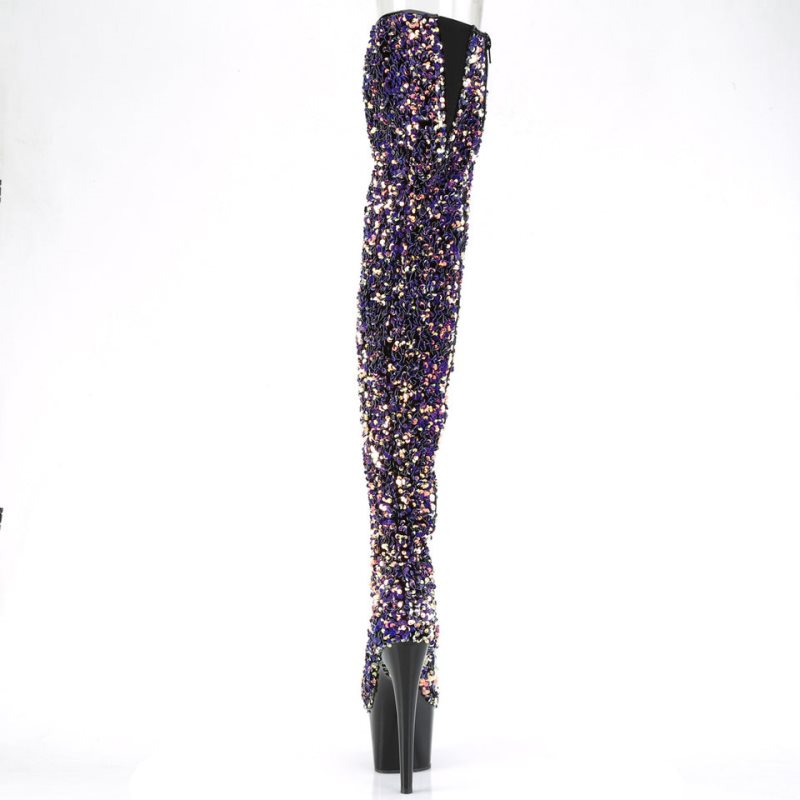 Pleaser Adore-3020 Hoge Hakken Dames Paars Zwart | VKMXI-BE