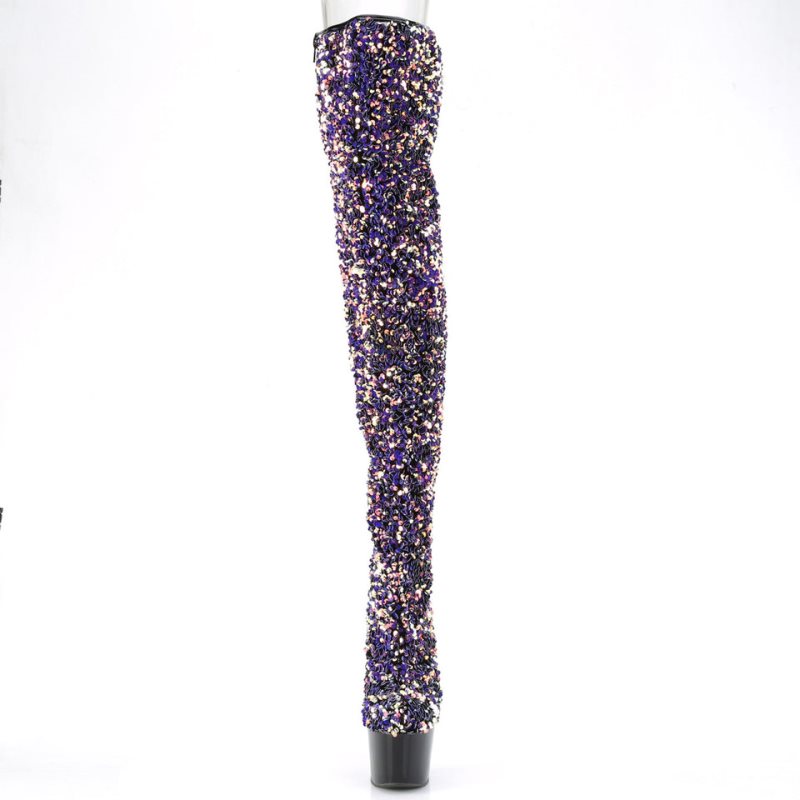 Pleaser Adore-3020 Hoge Hakken Dames Paars Zwart | VKMXI-BE