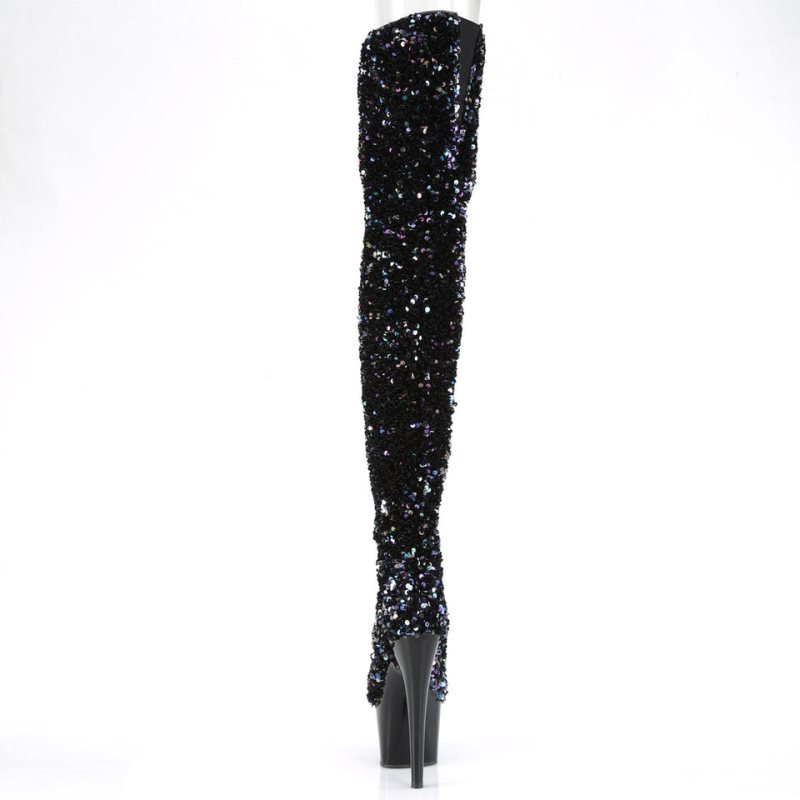Pleaser Adore-3020 Hoge Hakken Dames Zwart | GZJEL-BE