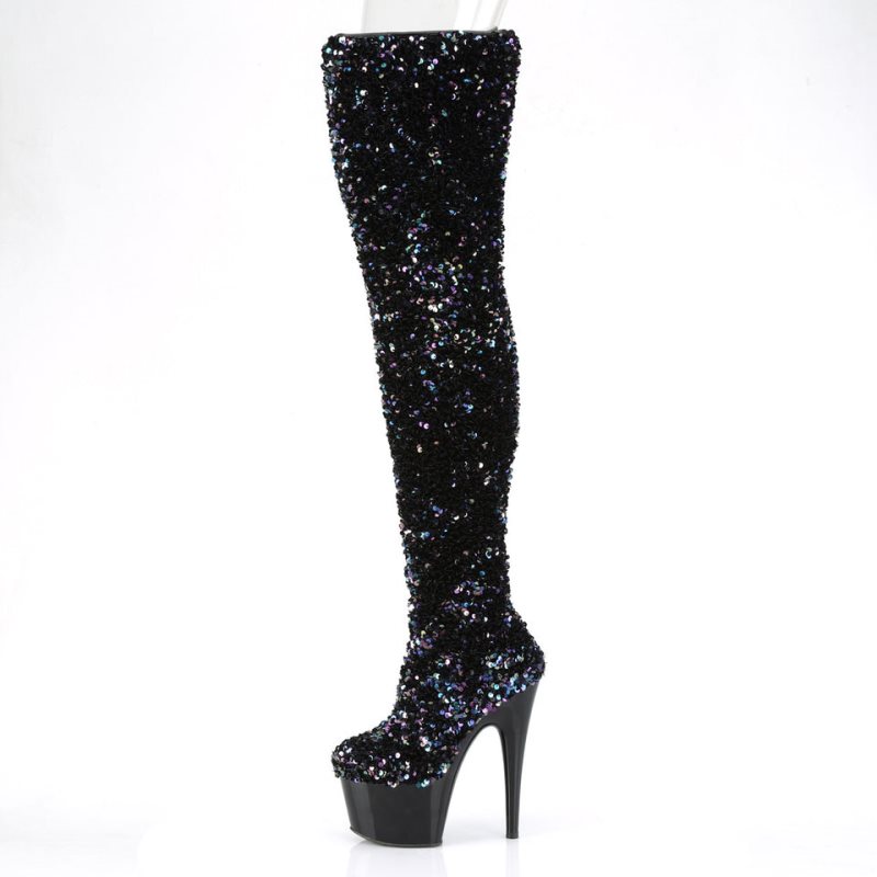 Pleaser Adore-3020 Hoge Hakken Dames Zwart | GZJEL-BE