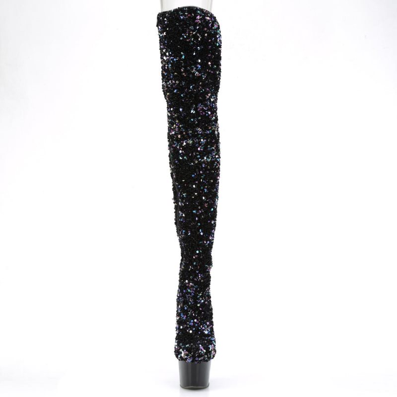 Pleaser Adore-3020 Hoge Hakken Dames Zwart | GZJEL-BE