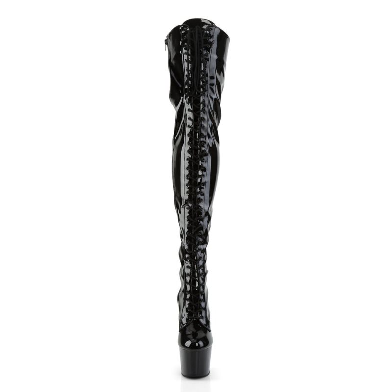 Pleaser Adore-3023 Hoge Hakken Dames Zwart | UOXNY-BE