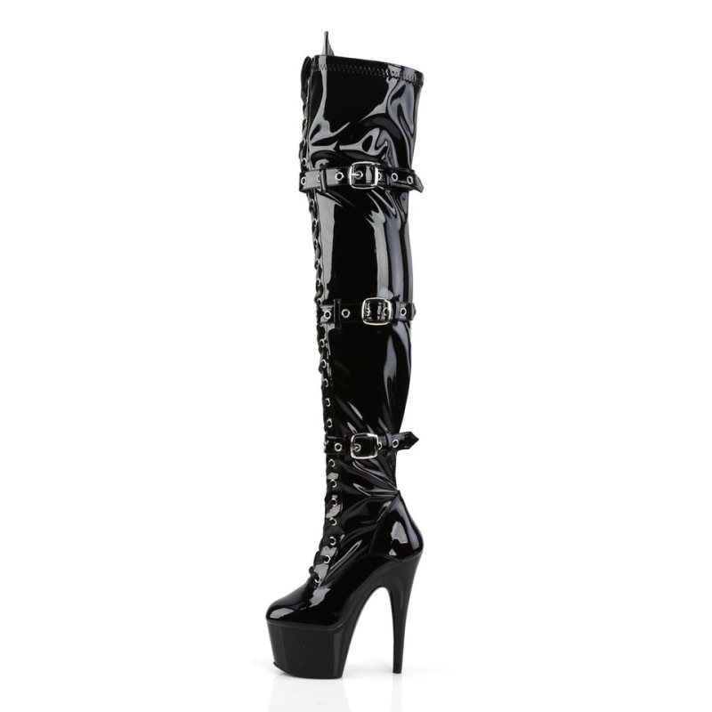 Pleaser Adore-3028 Hoge Hakken Dames Zwart | XBERQ-BE