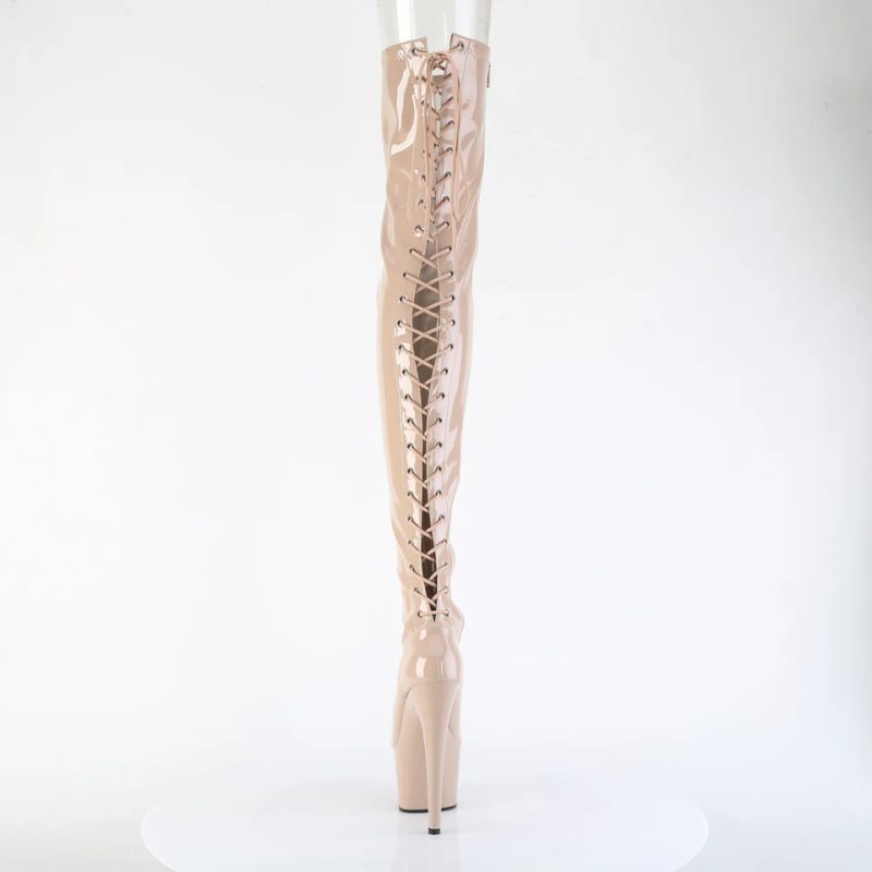 Pleaser Adore-3850 Hoge Hakken Dames Beige | CELYS-BE
