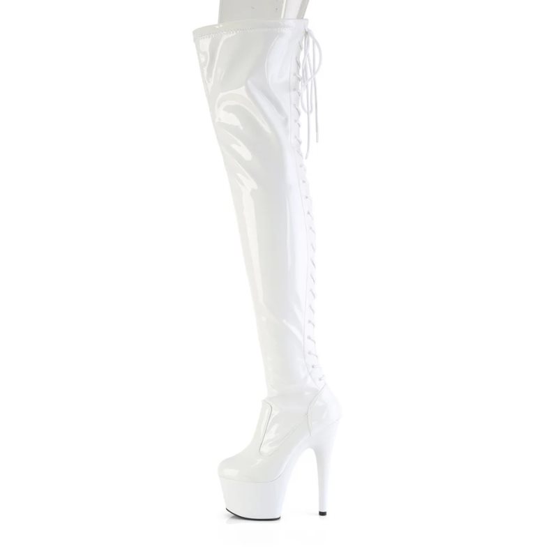 Pleaser Adore-3850 Hoge Hakken Dames Wit | LQGCK-BE