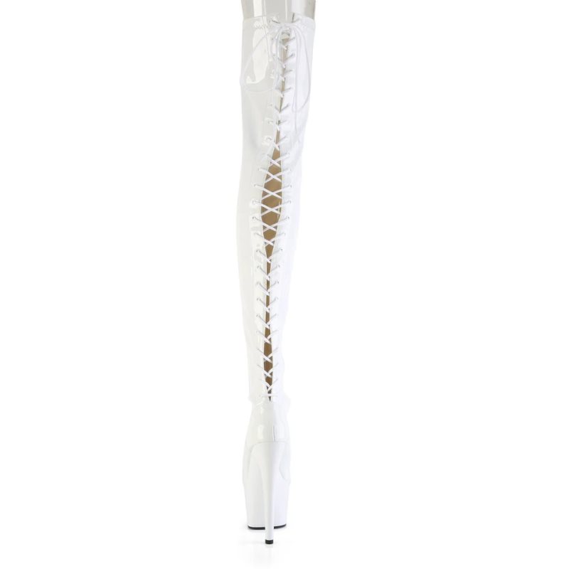 Pleaser Adore-3850 Hoge Hakken Dames Wit | LQGCK-BE