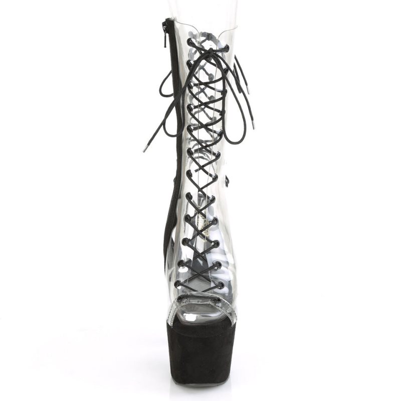 Pleaser Adore-700-60FS Suede Laarzen Dames Zwart | SILBO-BE