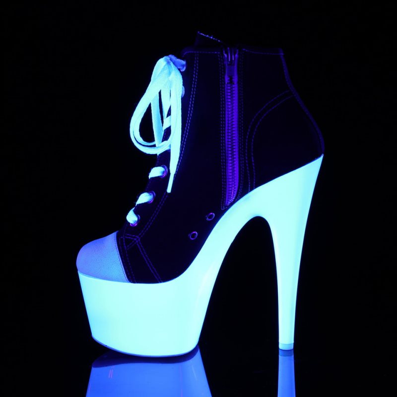 Pleaser Adore-700SK-02 Laarzen Dames Zwart Wit | HQMOW-BE